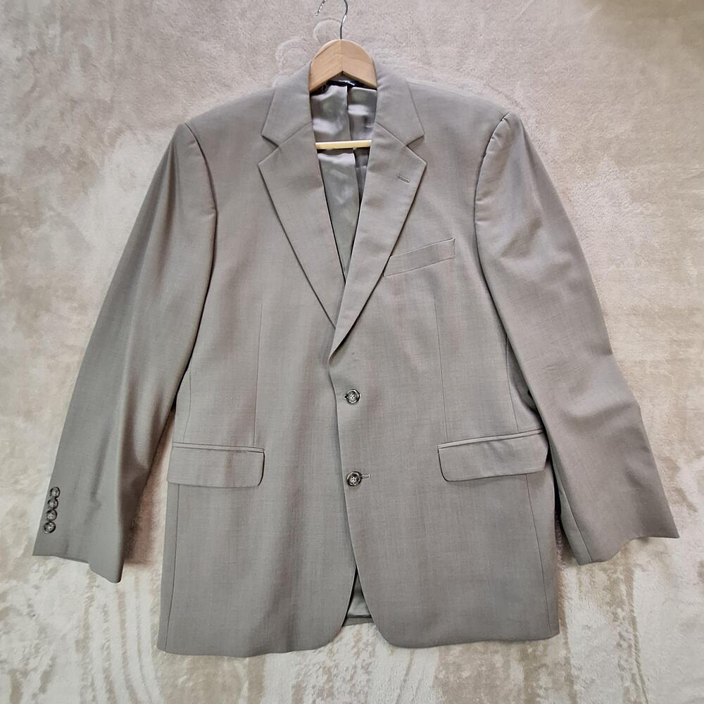 Brooks Brothers 346 Suit Jacket Mens 44 Gray Wool Stretch Single Vent 2 Btn